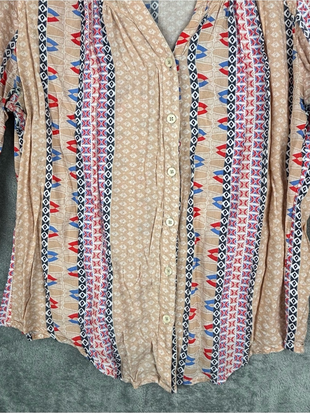 Anthropologie Maeve Top Large Sunset District Southwest Aztec Print - Picture 5 of 10